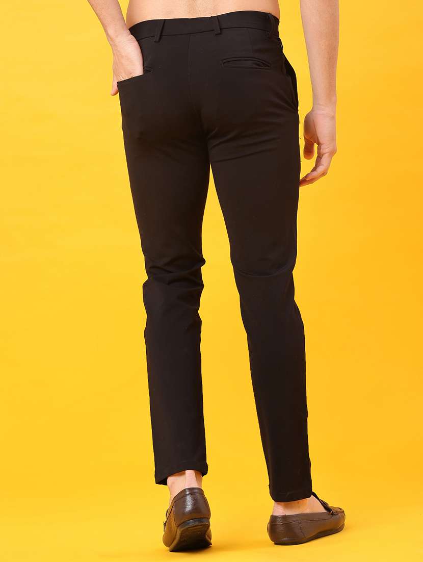 men solid mid rise slim fit chinos  - 21948133 -  Standard Image - 3