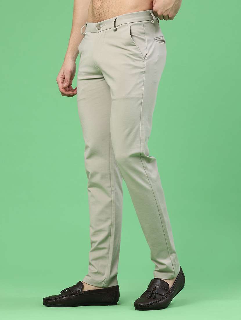 men solid mid rise chinos casual trouser - 21948134 -  Standard Image - 3