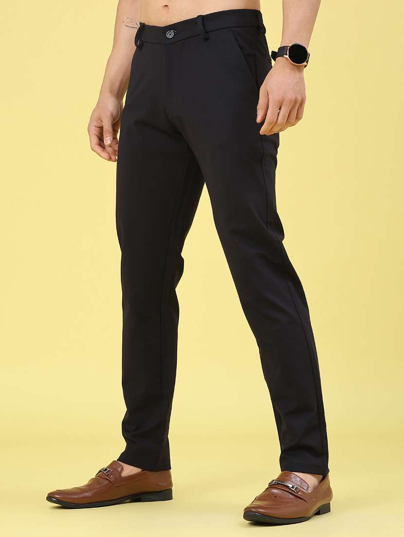 men solid mid rise chinos casual trouser - 21948135 -  Standard Image - 3