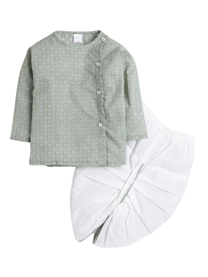 kids printed long sleeve dhoti kurta set - 21948333 - Zoom Image - 0