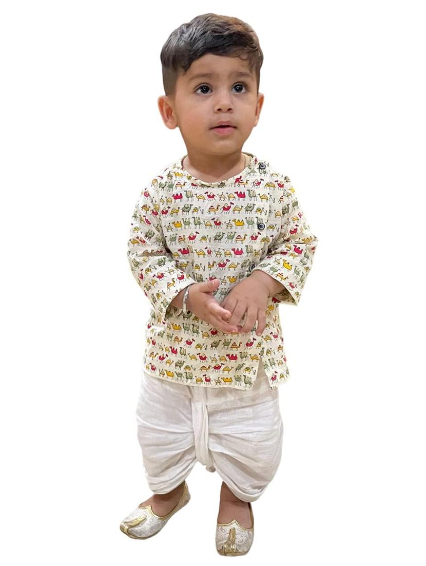 kids printed long sleeve dhoti kurta set - 21948347 -  Zoom Image - 0