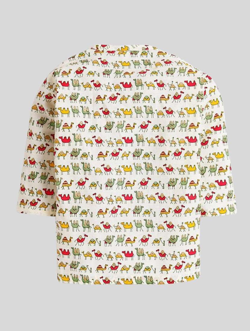 kids printed long sleeve dhoti kurta set - 21948347 - Standard Image - 3