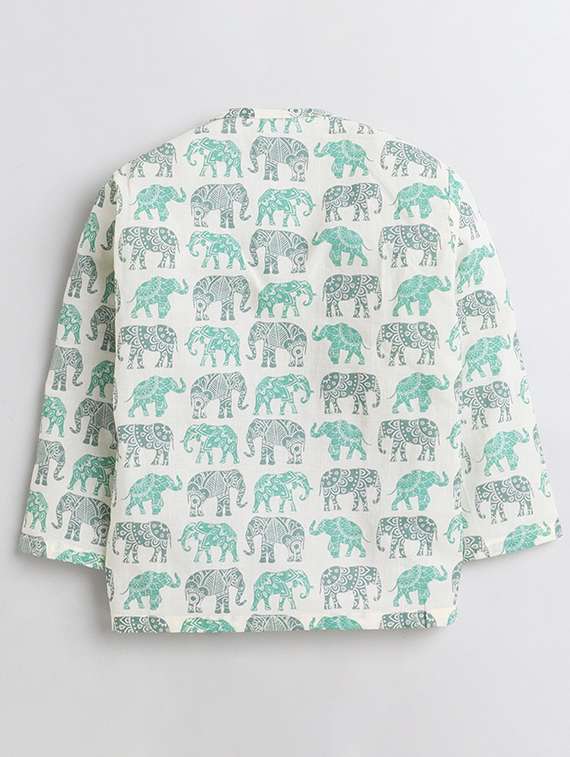 kids printed long sleeve dhoti kurta set - 21948352 -  Standard Image - 3