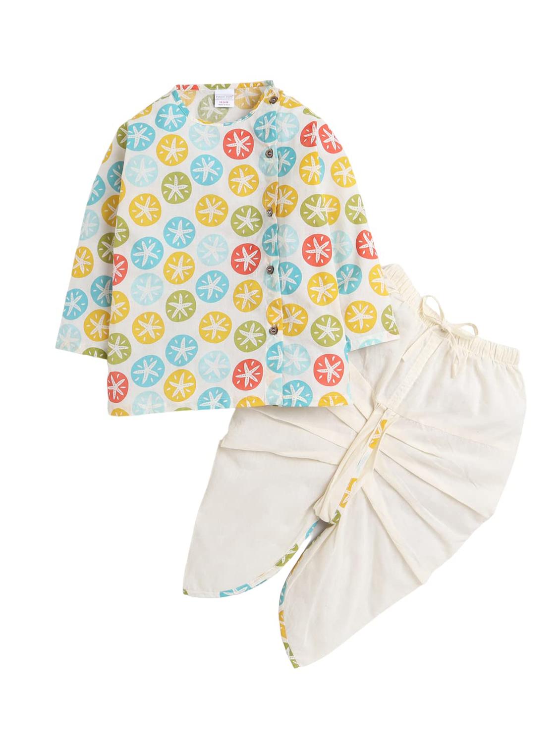 kids printed long sleeve dhoti kurta set - 21948354 - Zoom Image - 0