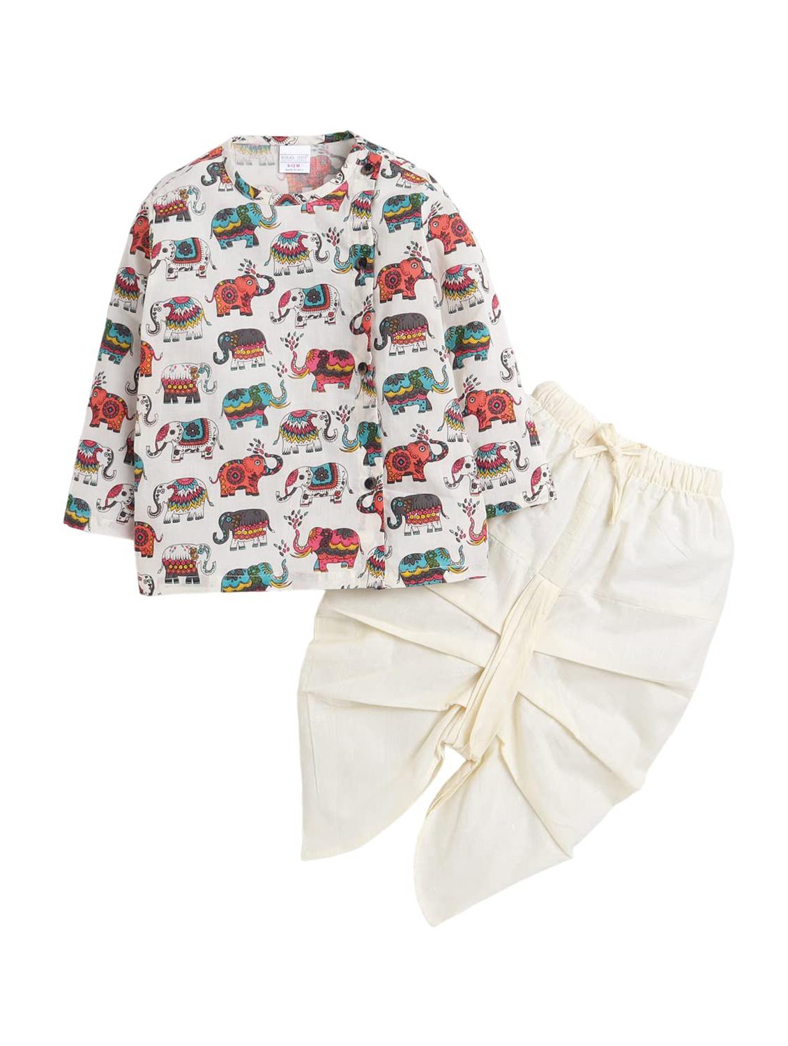 kids printed long sleeve dhoti kurta set - 21948355 - Zoom Image - 0