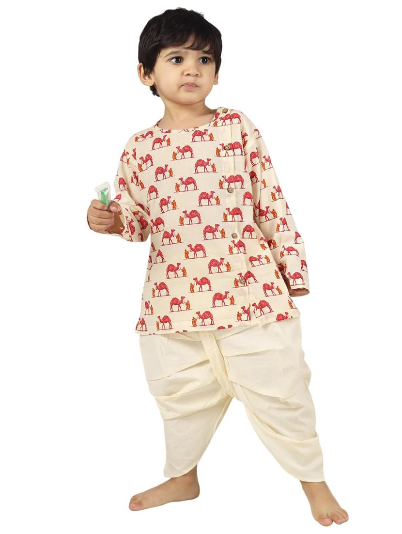 kids printed long sleeve dhoti kurta set - 21948357 - Zoom Image - 0