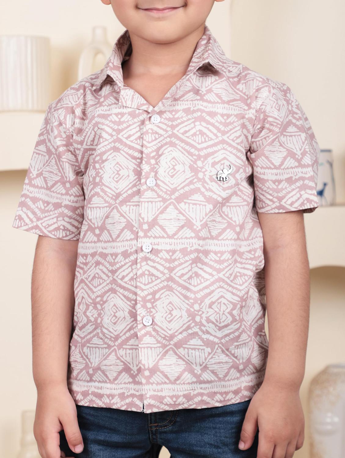 kids printed short sleeve casual shirt - 21948363 - Standard Image - 5