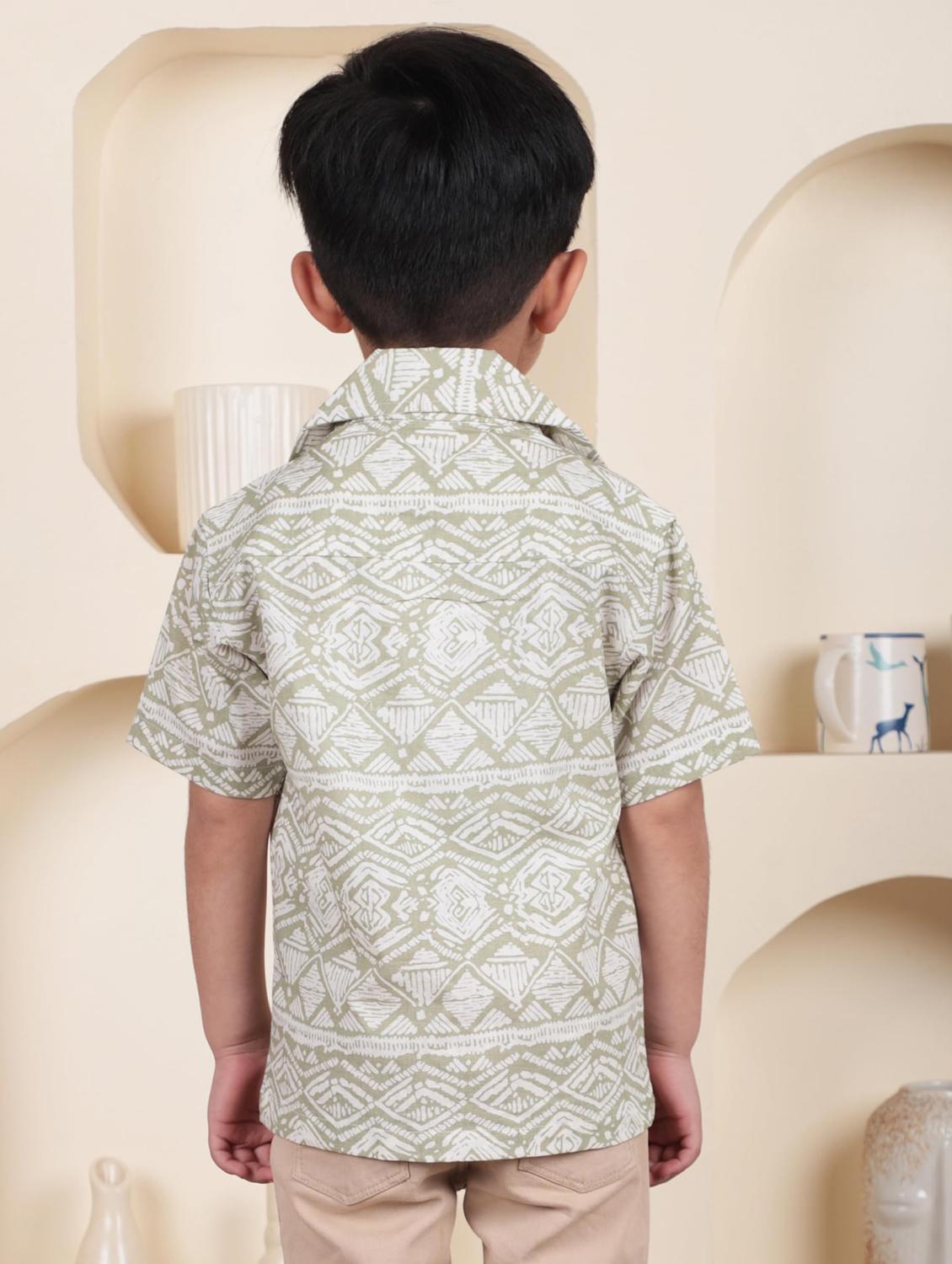 kids printed short sleeve casual shirt - 21948364 - Standard Image - 3
