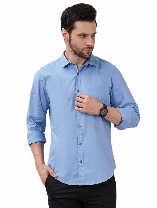 men solid long sleeve regular fit casual shirt - 21948374 - Standard Image - 0