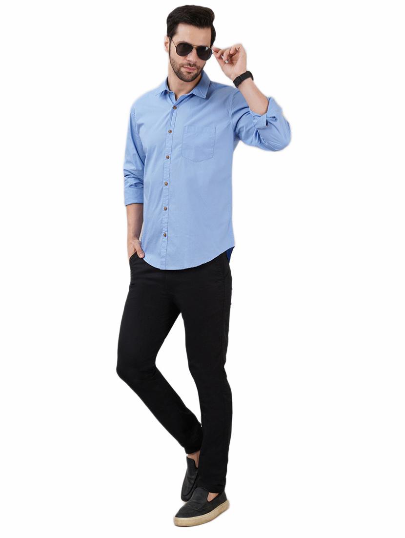 men solid long sleeve regular fit casual shirt - 21948374 - Standard Image - 3