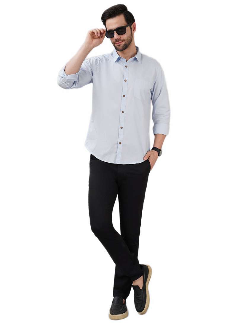 men solid long sleeve regular fit casual shirt - 21948375 - Standard Image - 3