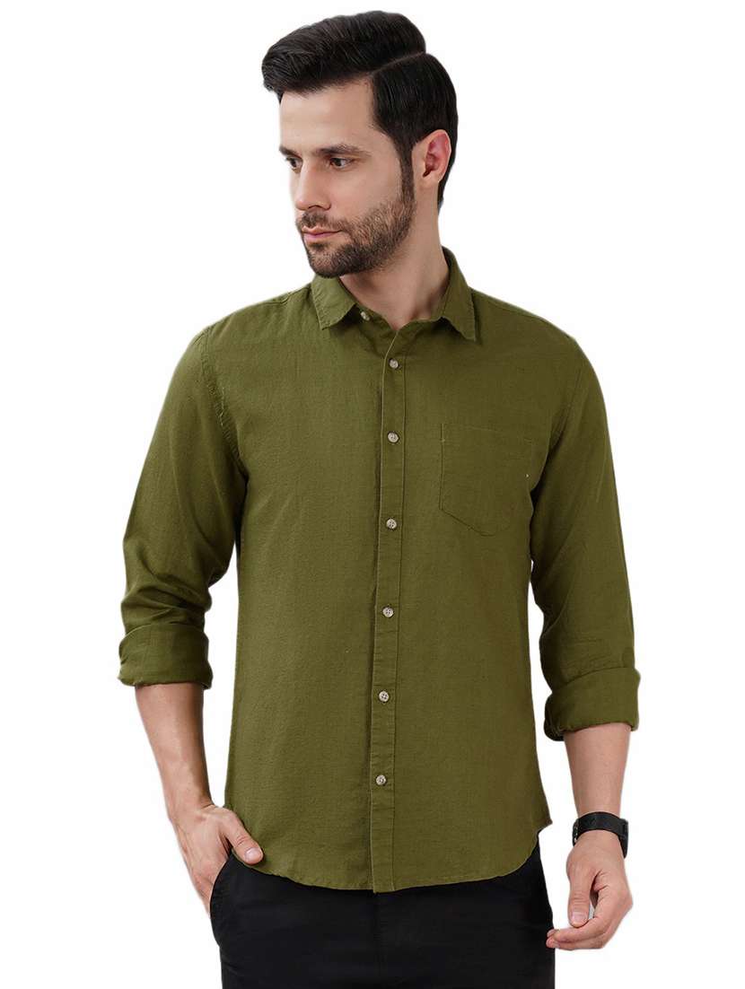 men solid long sleeve regular fit casual shirt