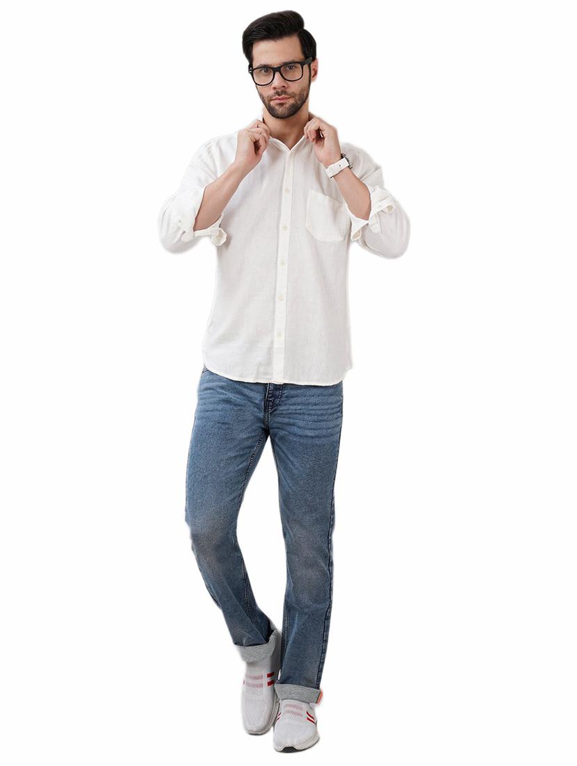 men solid long sleeve regular fit casual shirt - 21948384 - Standard Image - 3