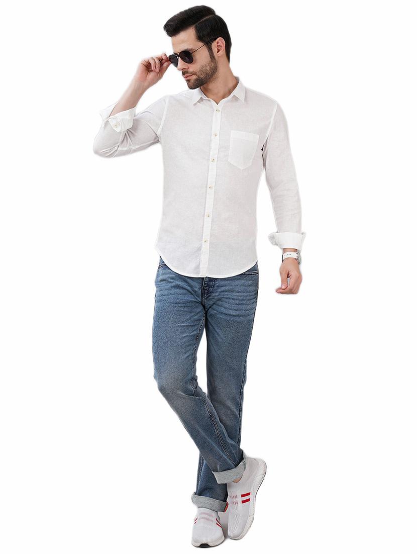 men solid long sleeve regular fit casual shirt - 21948387 - Standard Image - 3