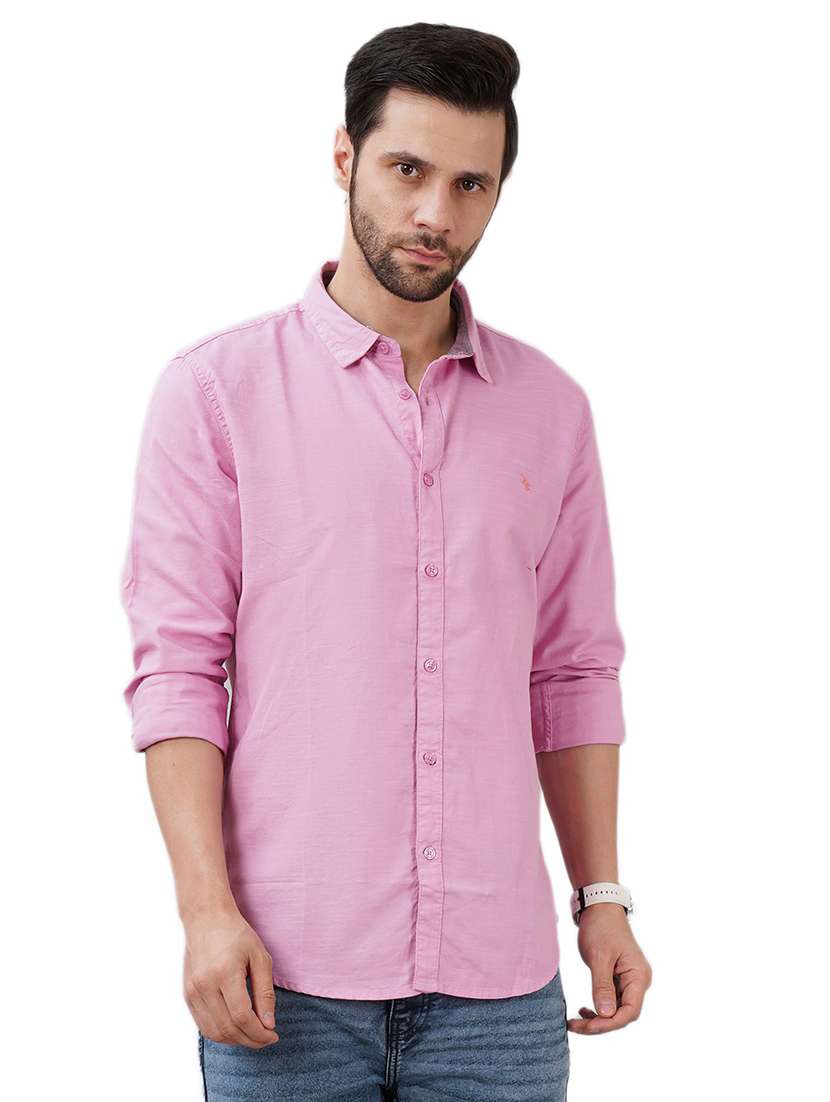 men solid long sleeve regular fit casual shirt