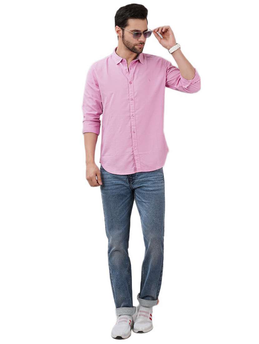 men solid long sleeve regular fit casual shirt - 21948390 - Standard Image - 3