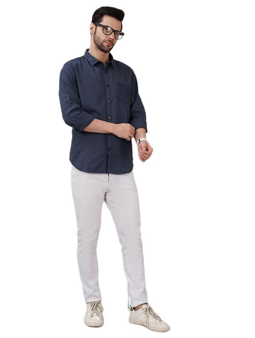 men solid long sleeve regular fit casual shirt - 21948392 -  Standard Image - 3