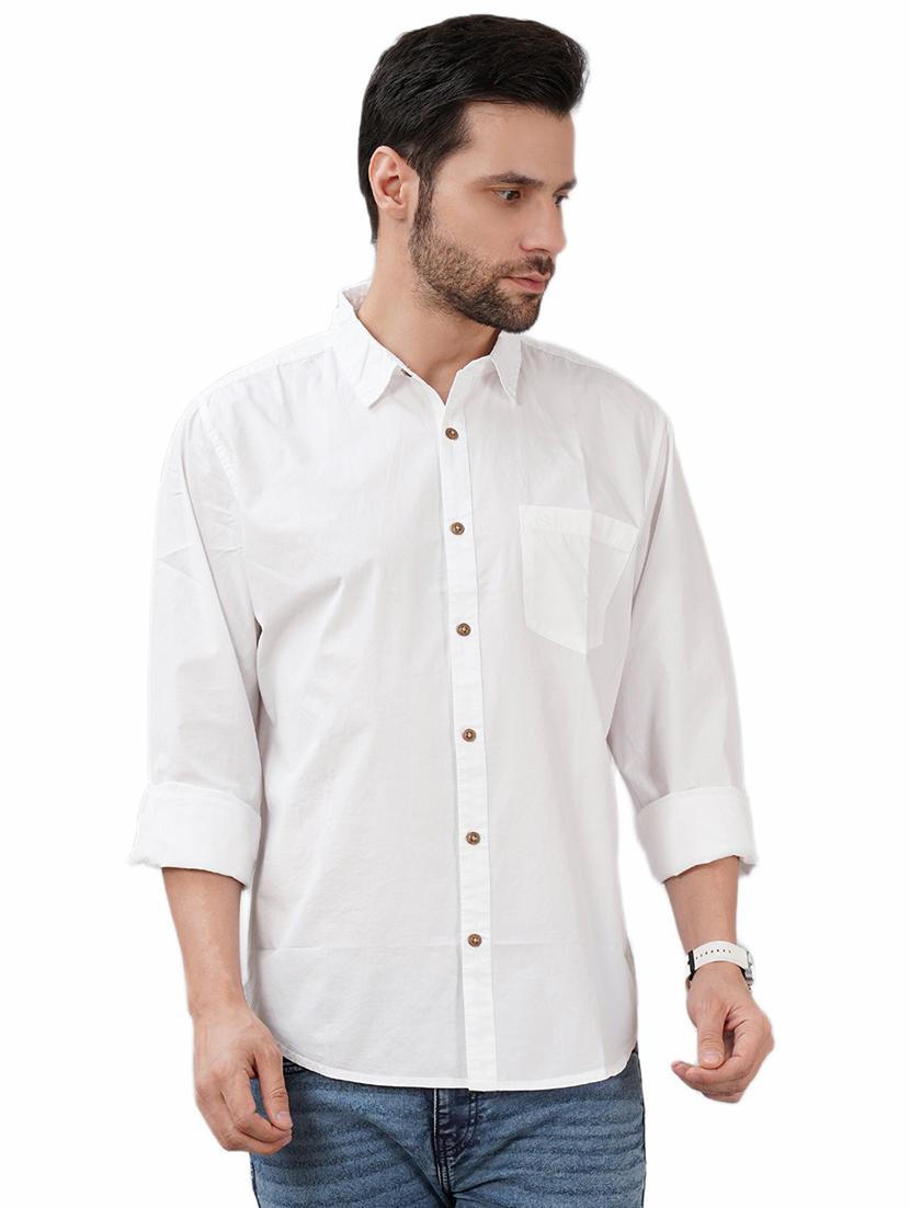 men solid long sleeve regular fit casual shirt - 21948393 -  Zoom Image - 0