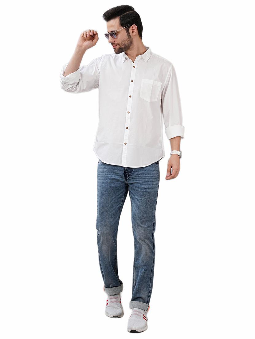men solid long sleeve regular fit casual shirt - 21948393 - Standard Image - 3