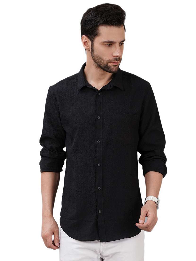 men solid long sleeve regular fit casual shirt