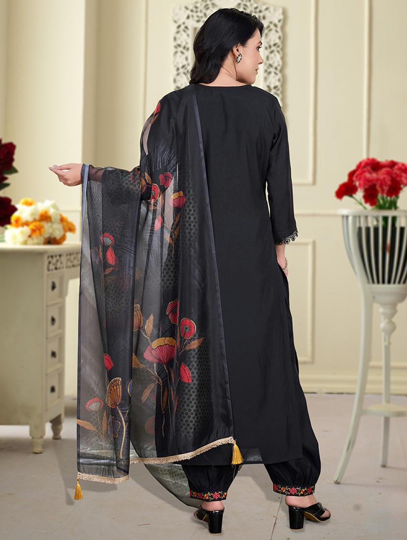 women three quarter sleeve kurta salwar with dupatta set - 21948536 - Standard Image - 5