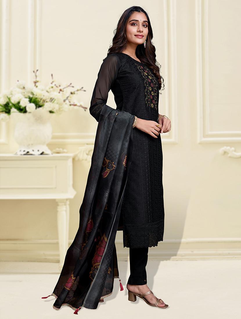 women three quarter sleeve kurta pant with dupatta set - 21948549 - Standard Image - 3