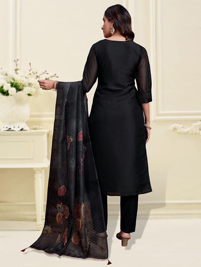 women three quarter sleeve kurta pant with dupatta set - 21948549 - Standard Image - 5