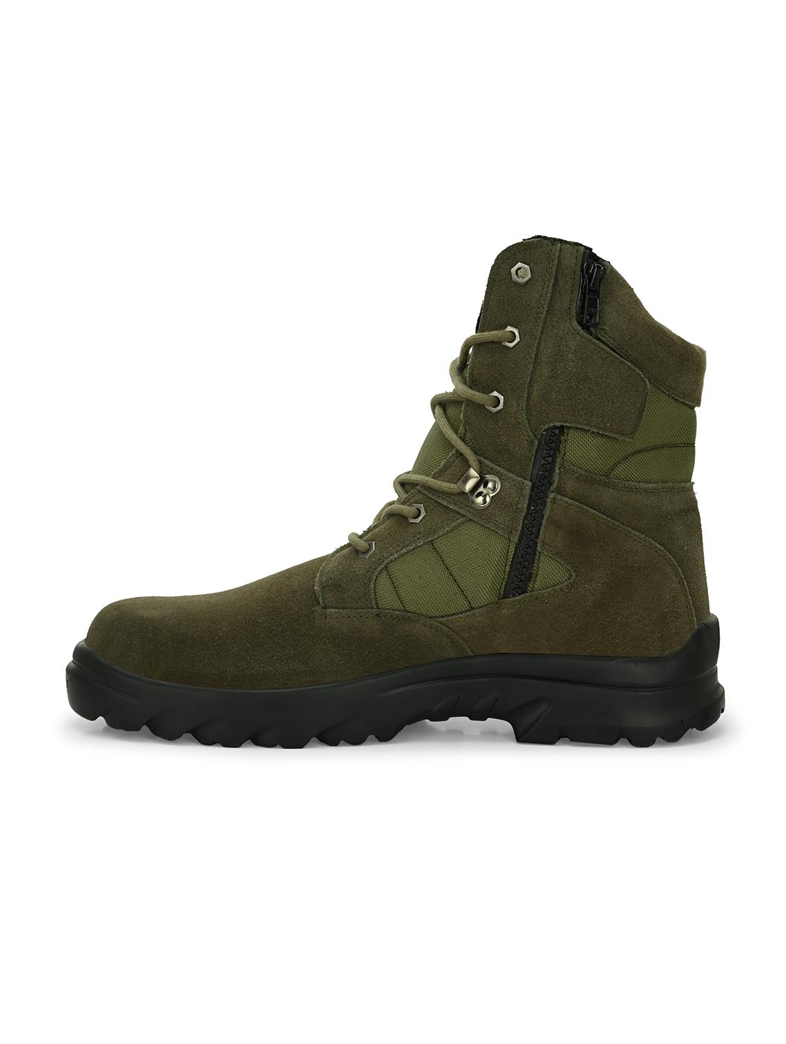 men olive lace up hiking boot - 21948558 - Standard Image - 3