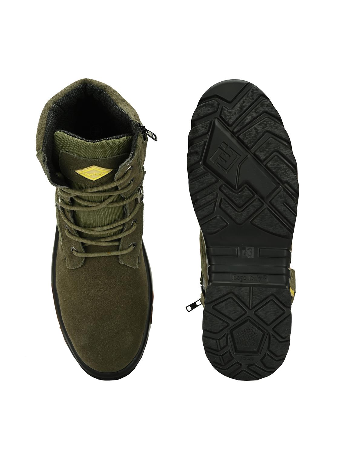men olive lace up hiking boot - 21948558 - Standard Image - 5
