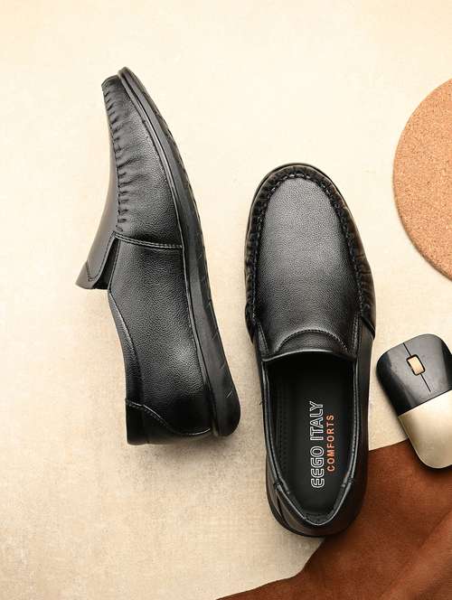 men black slip on formal shoes - 21948564 - Standard Image - 0