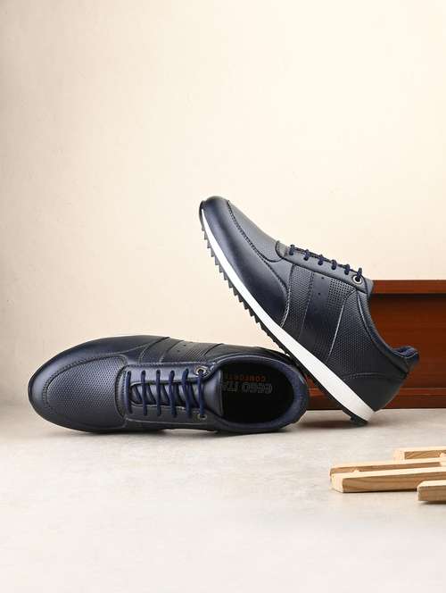 men textured lace up casual shoes - 21948566 -  Standard Image - 0