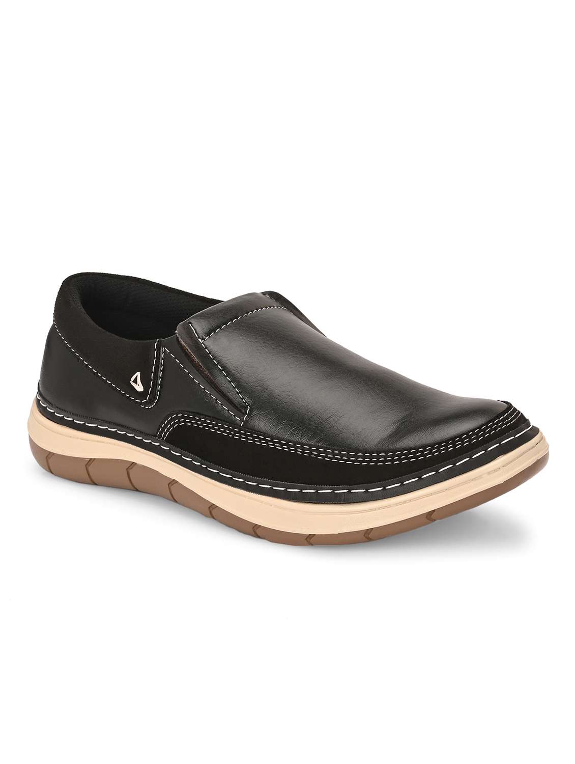 men black solid boat shoe - 21948567 -  Standard Image - 3