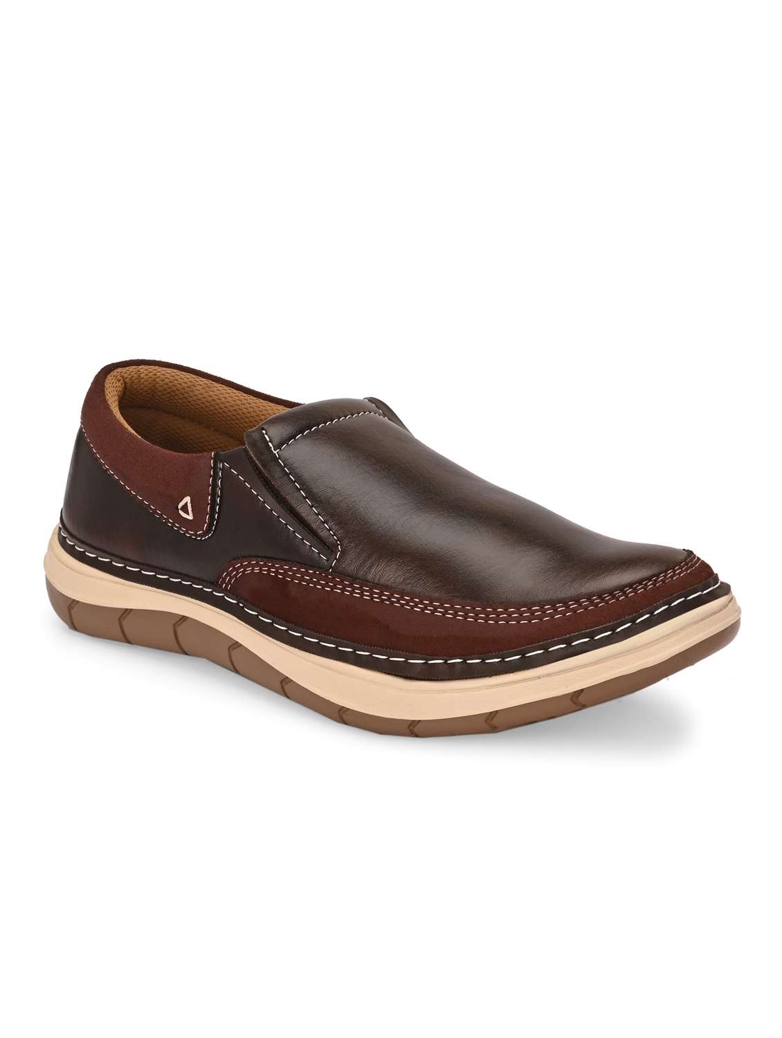 men brown solid boat shoe - 21948568 -  Standard Image - 3