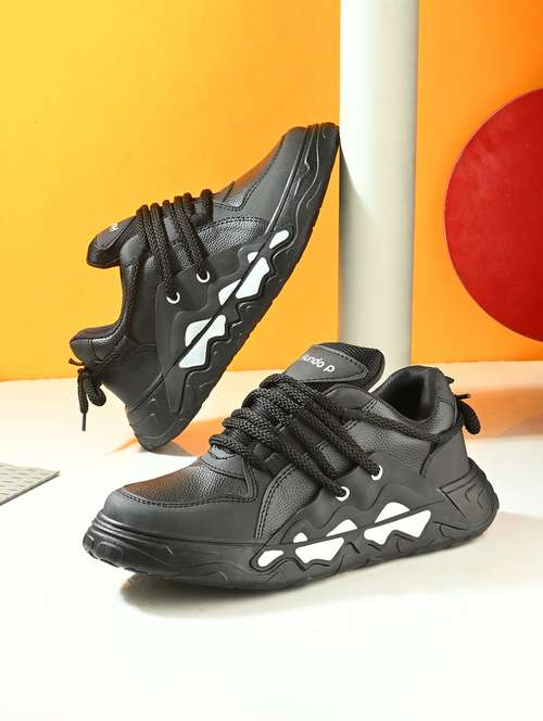 men black lace up sneaker - 21948570 - Standard Image - 0