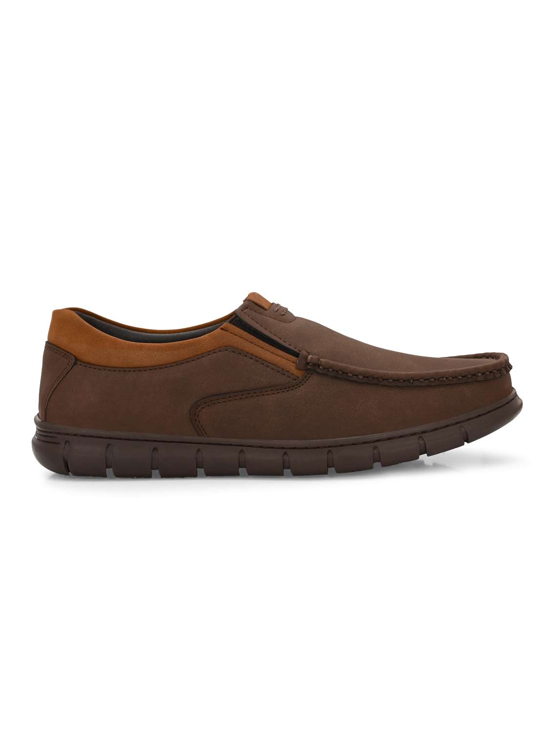 men brown solid boat shoe - 21948577 - Standard Image - 3