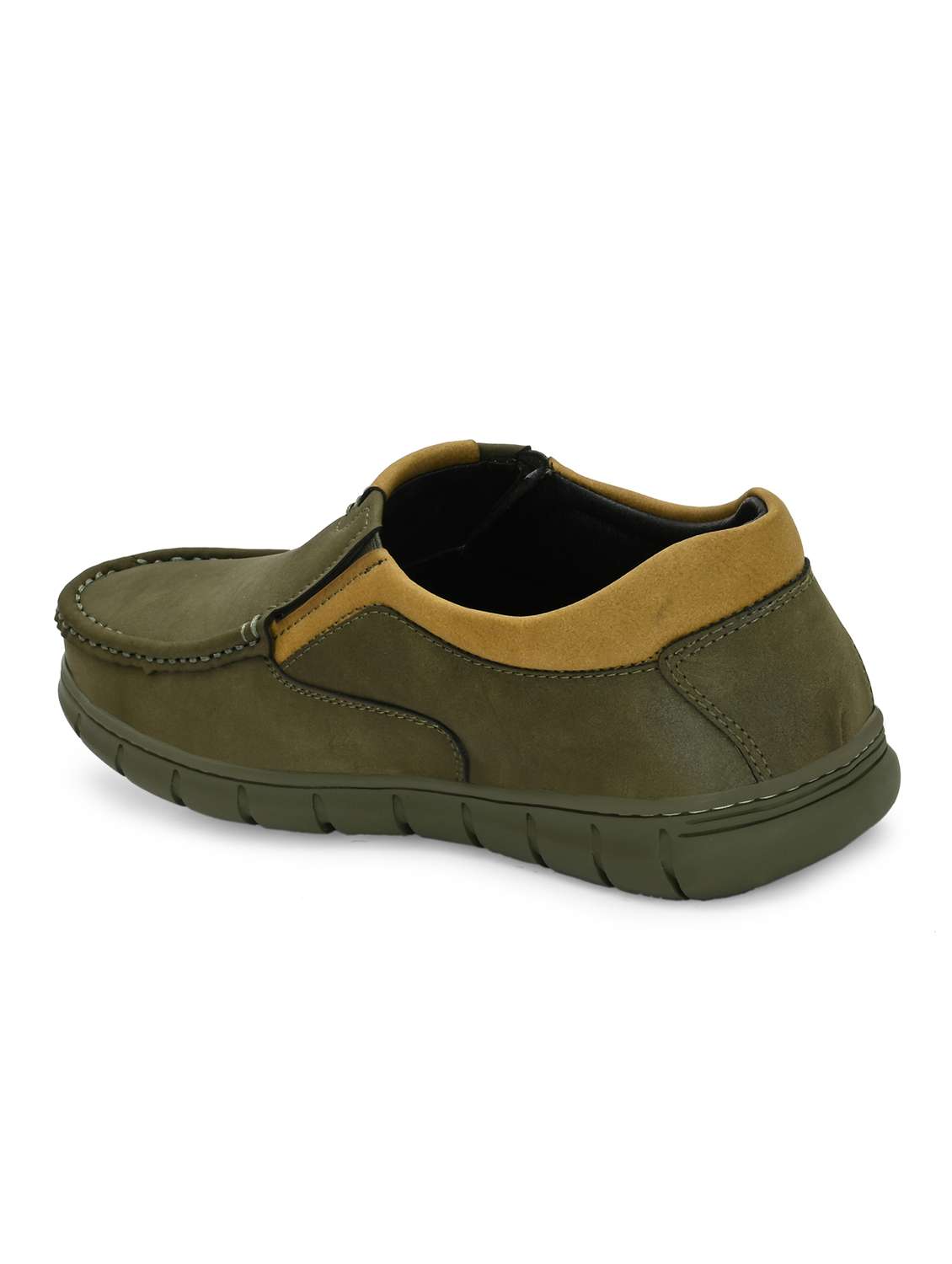 men olive solid boat shoe - 21948578 -  Standard Image - 5