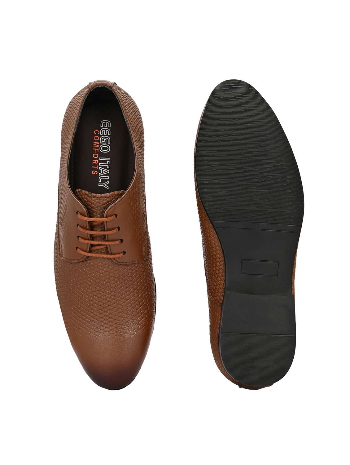 men tan lace-up derby - 21948583 -  Standard Image - 5