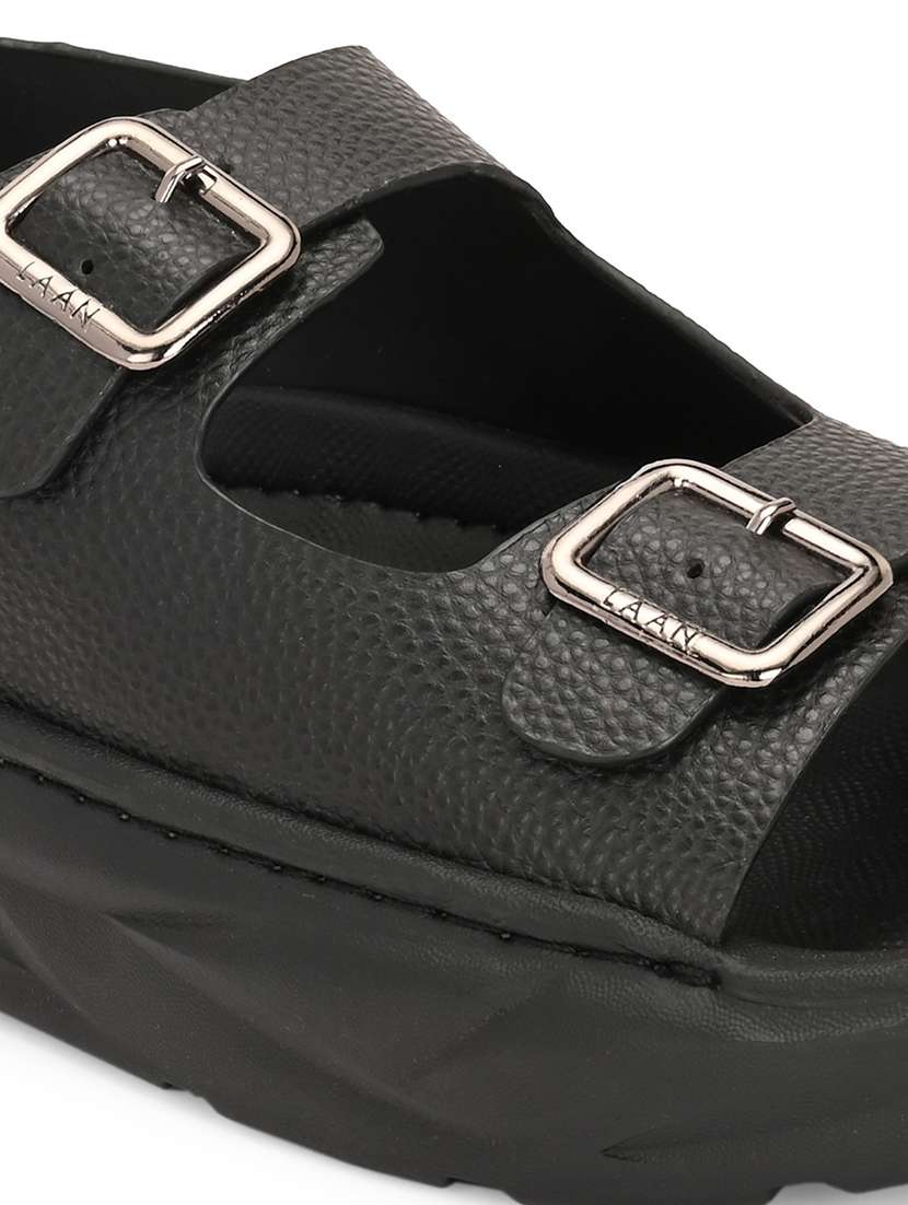 men black back strap sandal - 21948602 -  Standard Image - 5