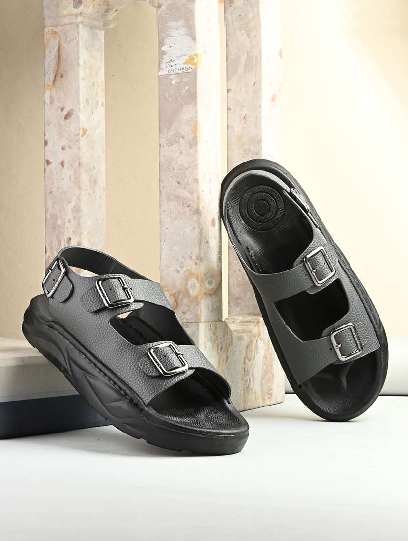men grey back strap sandal