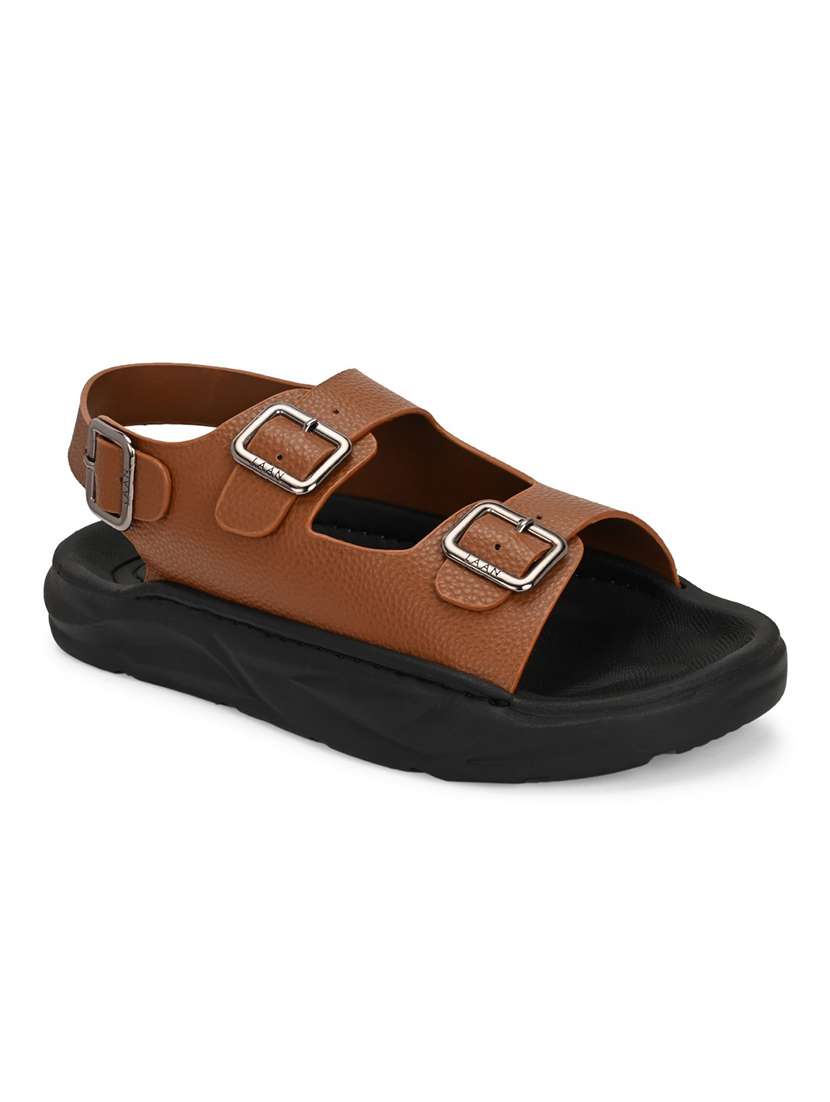 men tan back strap sandal - 21948605 -  Standard Image - 3
