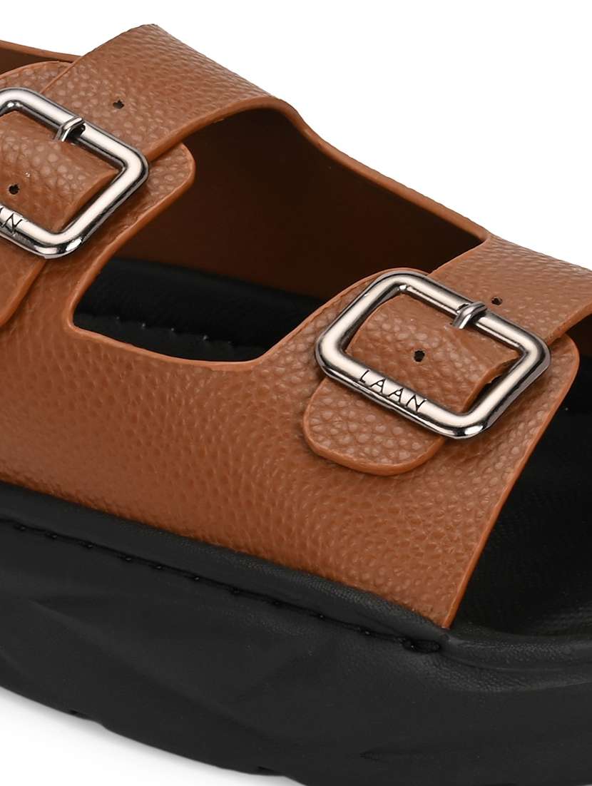 men tan back strap sandal - 21948605 -  Standard Image - 5