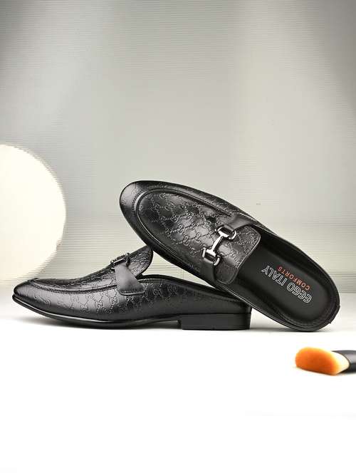 men black slip on mule - 21948607 - Standard Image - 0