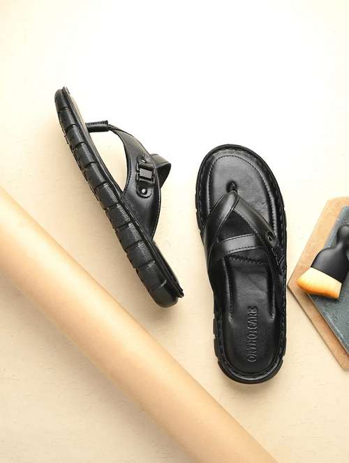 Men Black Toe Seperator Sandal