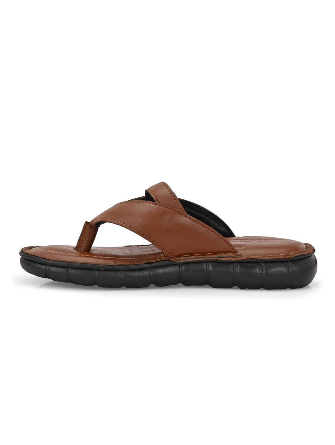 men brown toe seperator sandal - 21948609 -  Standard Image - 3