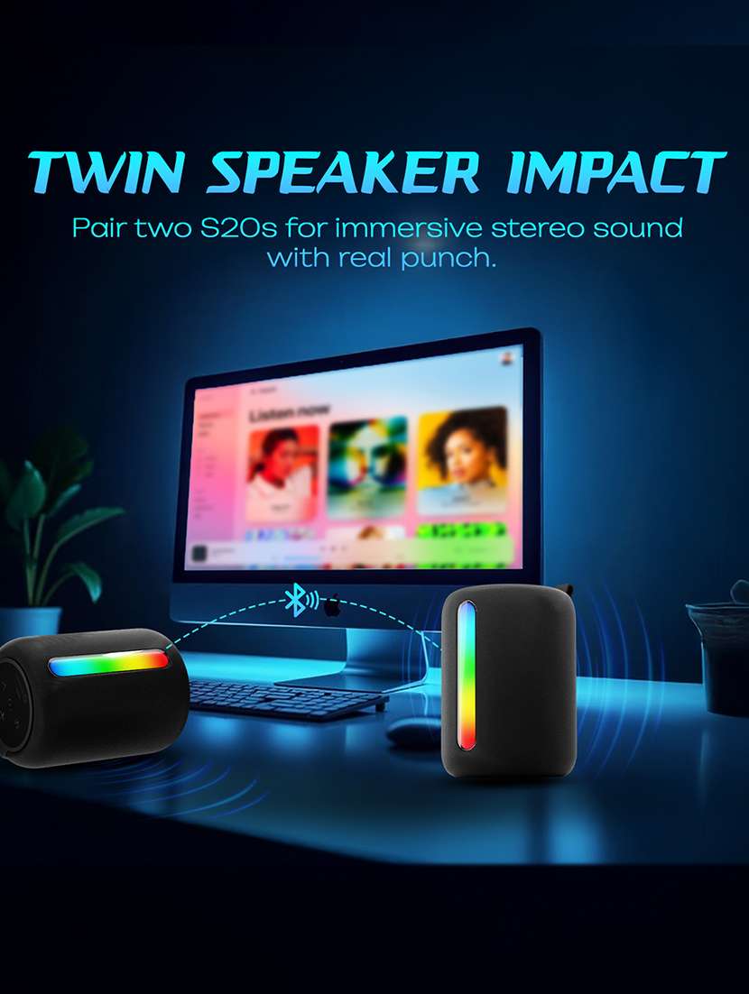 snapup stone s20 portable bluetooth speaker (slay black) - 21948650 -  Standard Image - 5