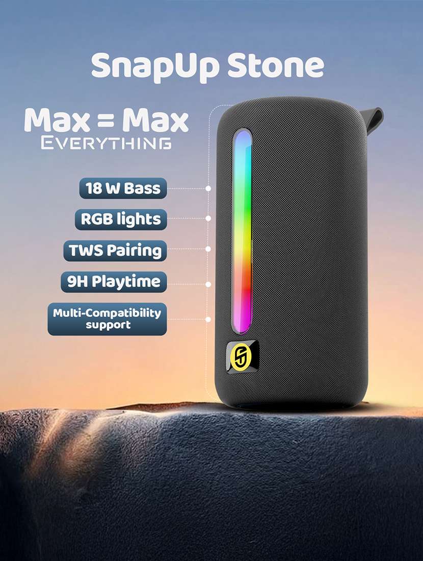 snapup stone max portable bluetooth speaker (lit grey) - 21948655 -  Standard Image - 5