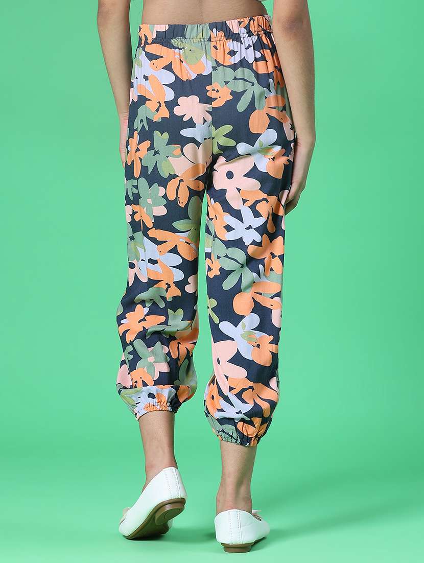 girls navy blue cotton palazzo trouser - 21948665 -  Standard Image - 3