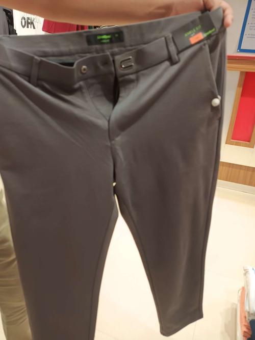 dark grey dobby casual trousers - 21948678 -  Standard Image - 0