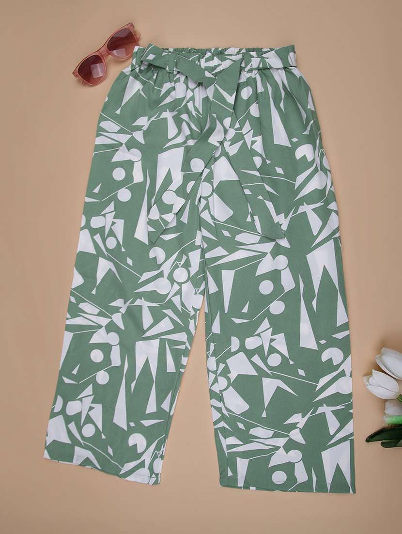 girls printed mid rise palazzo 
