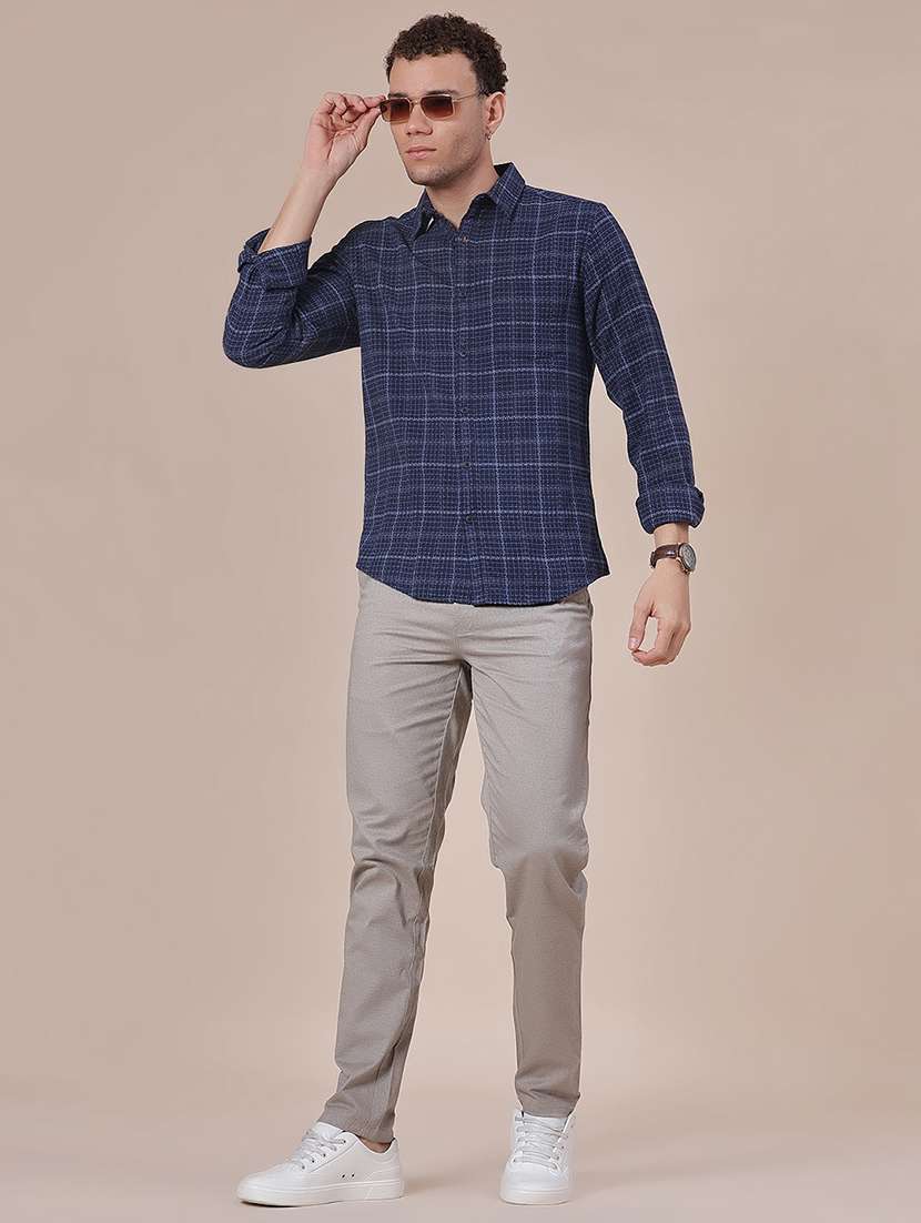 men checkered collared long sleeve shirt - 21948694 -  Standard Image - 3